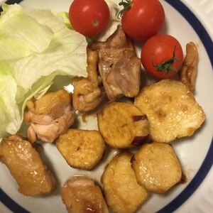 相性抜群♪美味しい！さつま芋と鶏もも肉の照り焼き♪